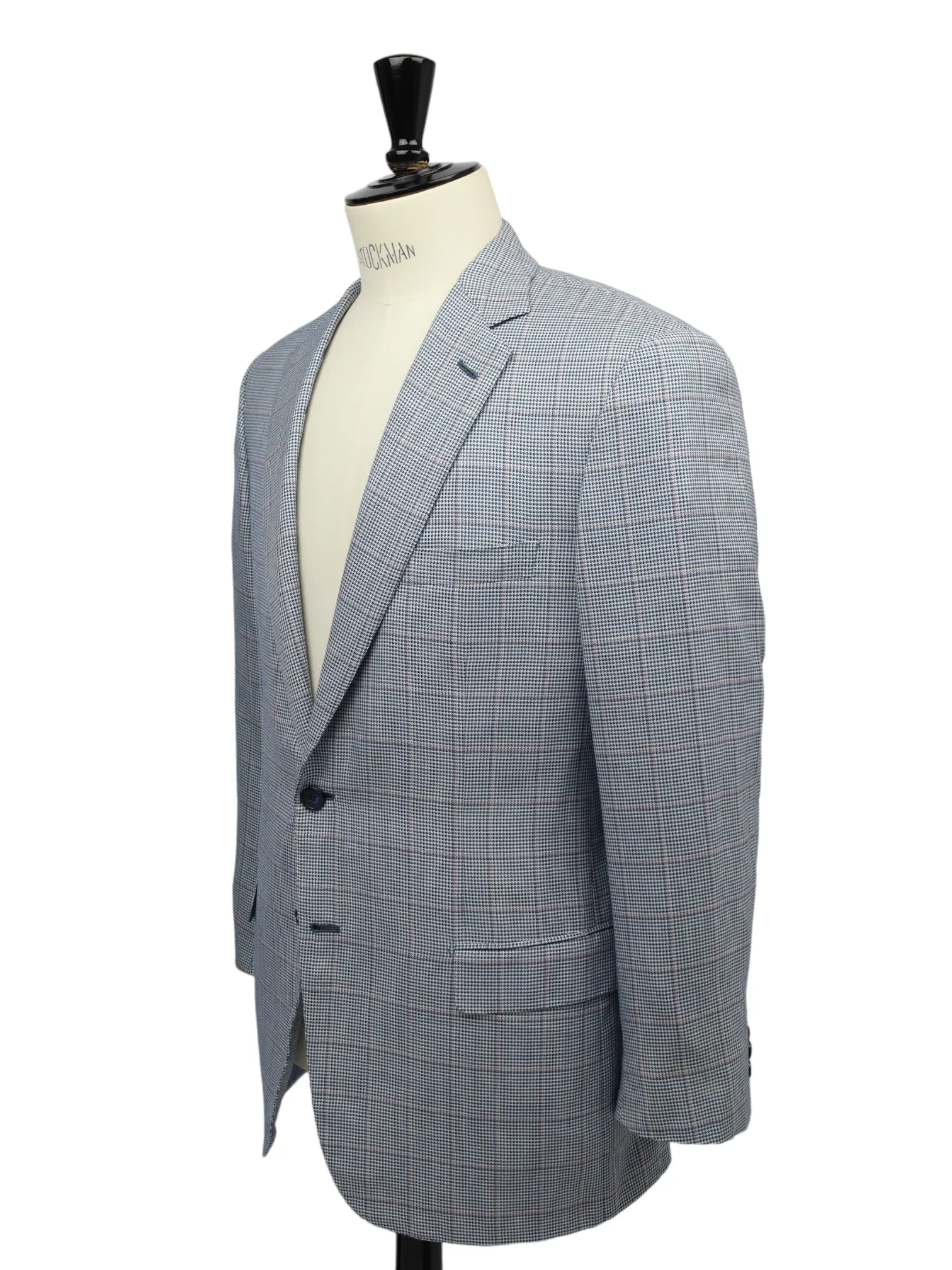 Brioni Light Blue Colosseo Wool, Silk & Linen Windowpane Jacket