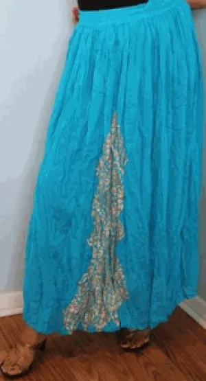 Broomstick Skirt ! Printed Crinkle Rayon ! One Size, Fits Most !