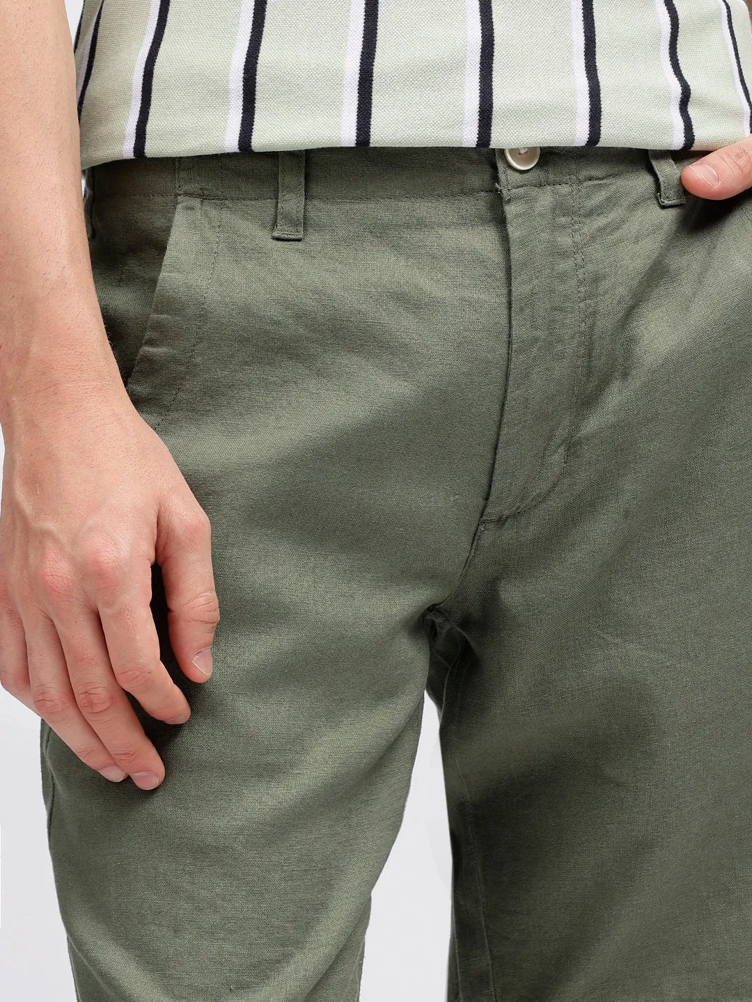 Bruun & Stengade Men Green Solid Regular Fit Shorts