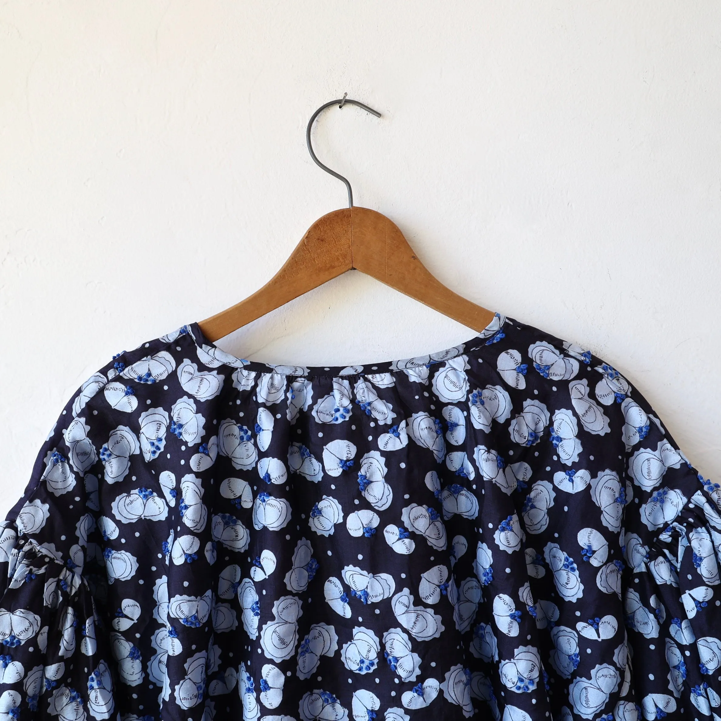 Bunon Embroidered Floral Silk Blouse - Midnight