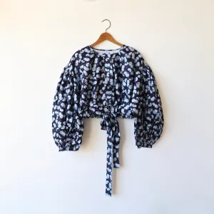 Bunon Embroidered Floral Silk Blouse - Midnight