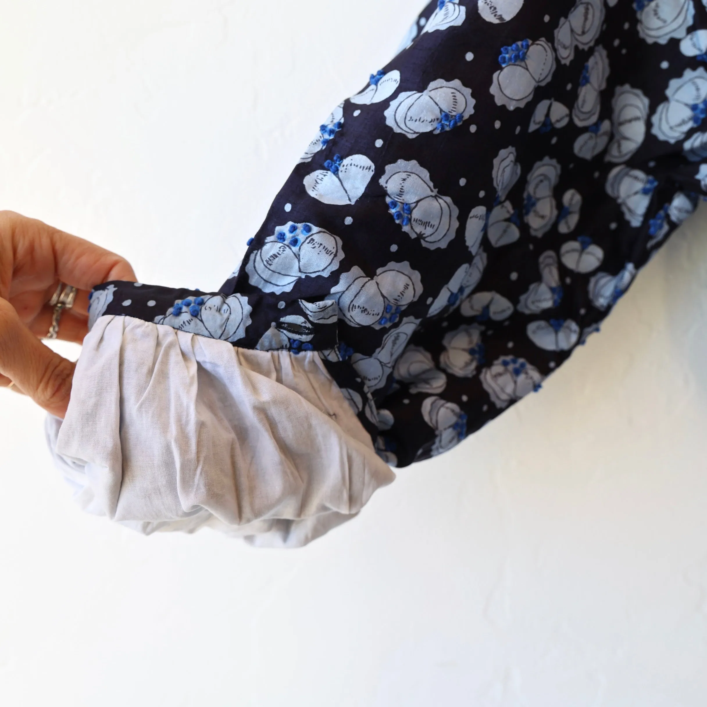 Bunon Embroidered Floral Silk Blouse - Midnight