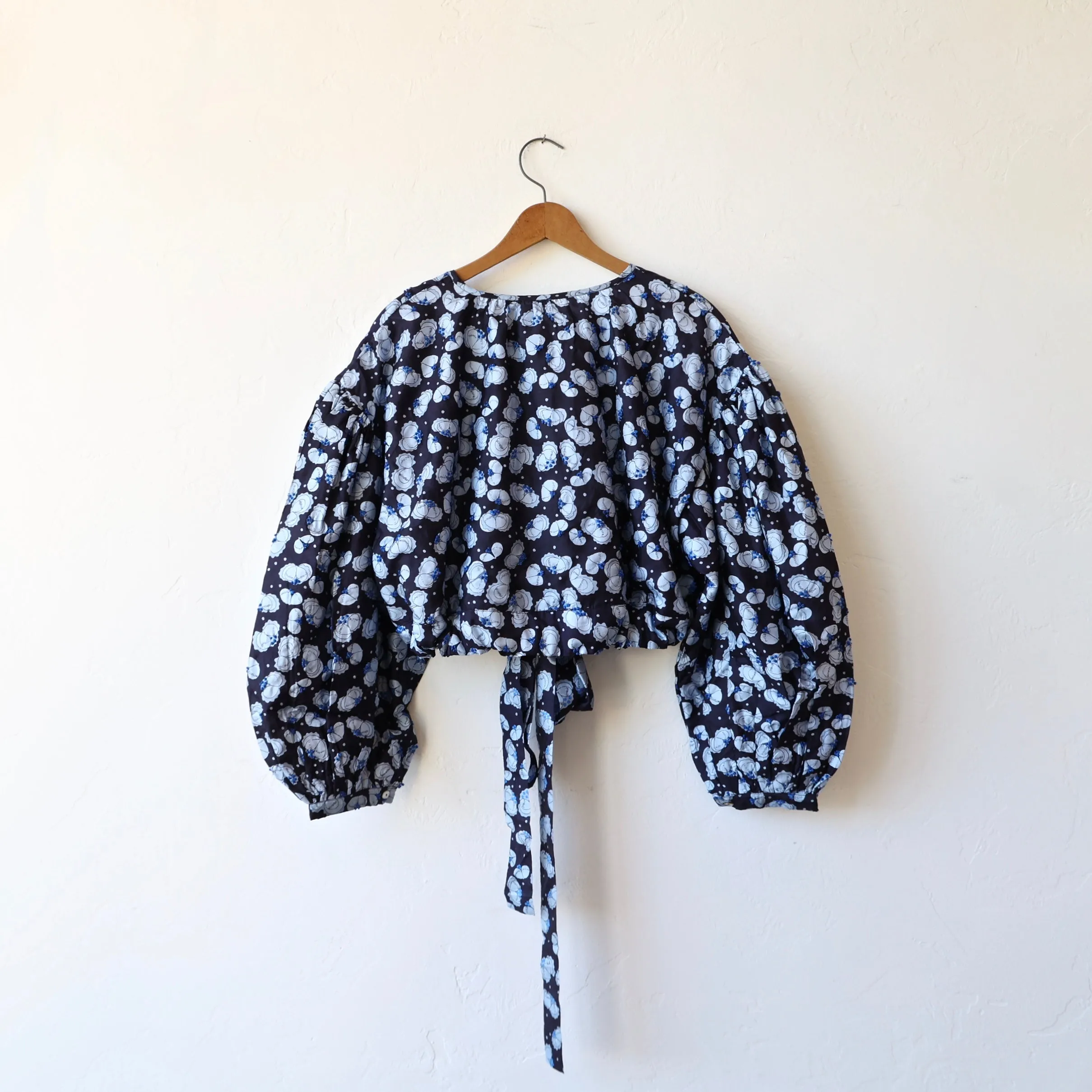 Bunon Embroidered Floral Silk Blouse - Midnight