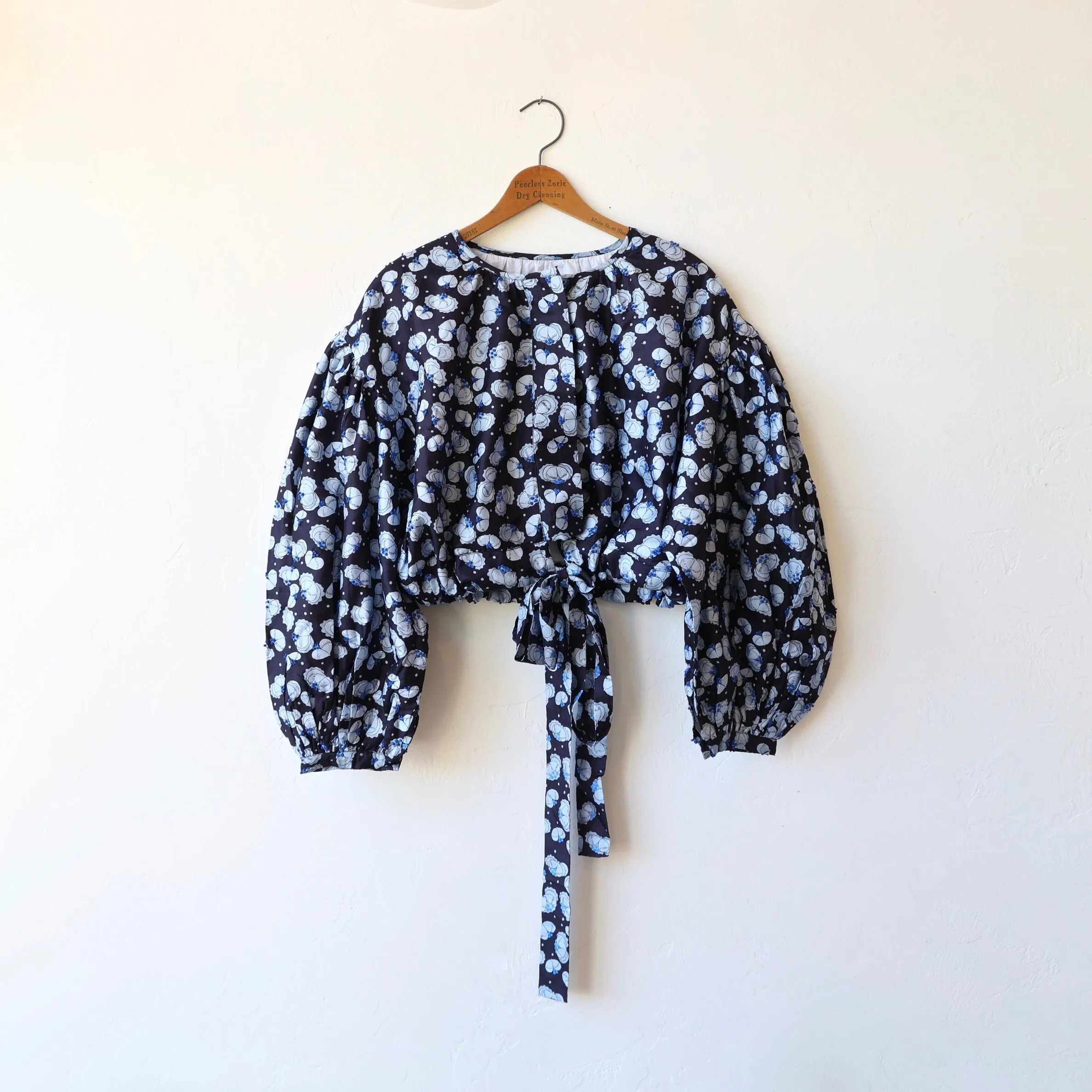 Bunon Embroidered Floral Silk Blouse - Midnight