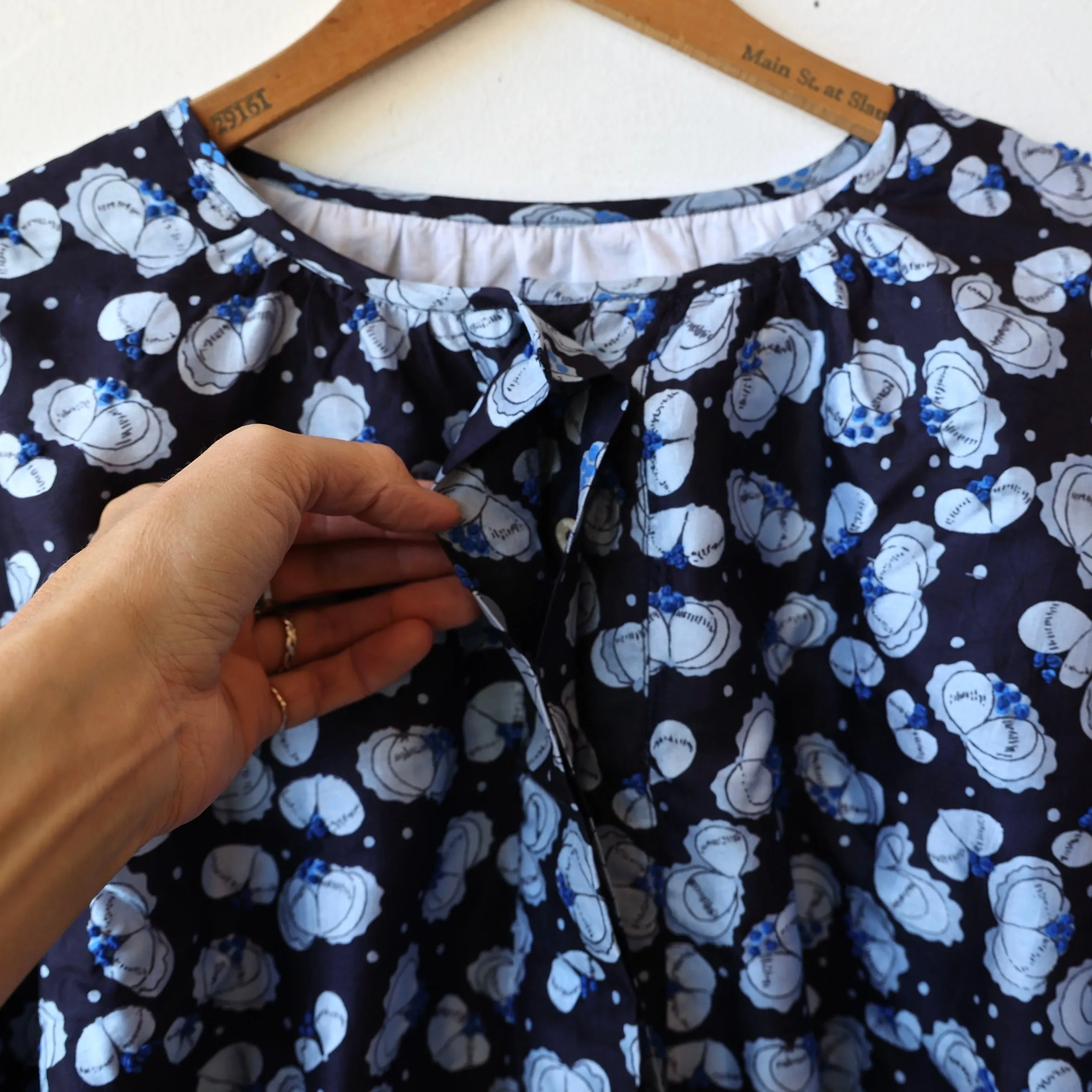 Bunon Embroidered Floral Silk Blouse - Midnight