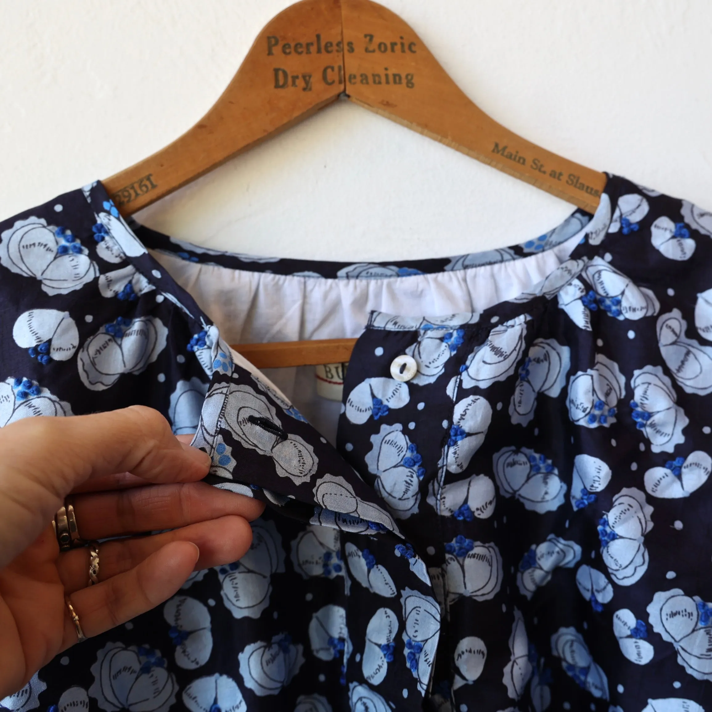 Bunon Embroidered Floral Silk Blouse - Midnight