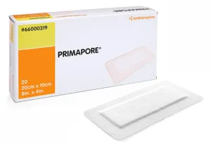 BX/20 PRIMAPORE LOW-ADHERENT POST-OP ISLAND DRESSING, SIZE 20CM X 10CM