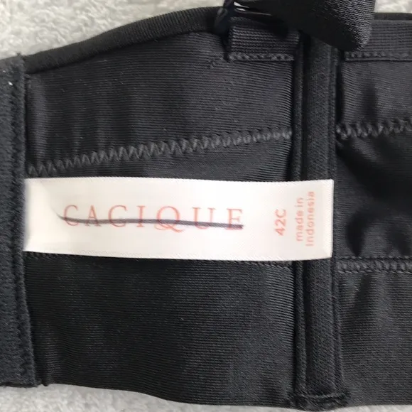 Cacique Comfort Bliss Strapless Black Bra Size 42C