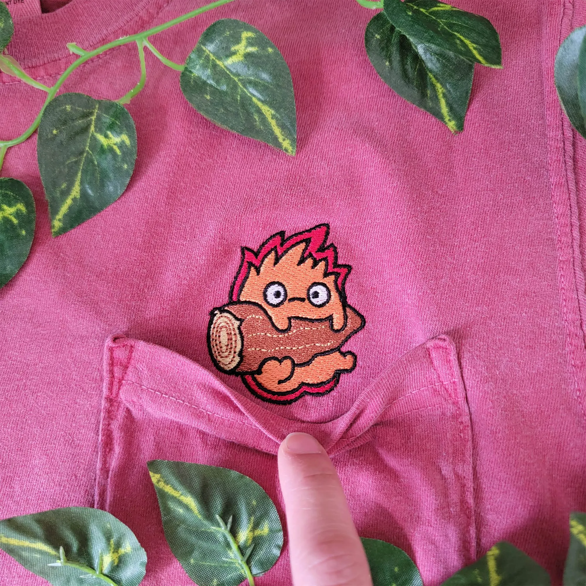 Calcifer Yule Log Pocket Tee