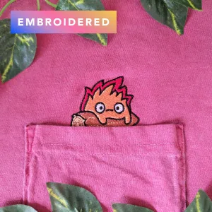 Calcifer Yule Log Pocket Tee