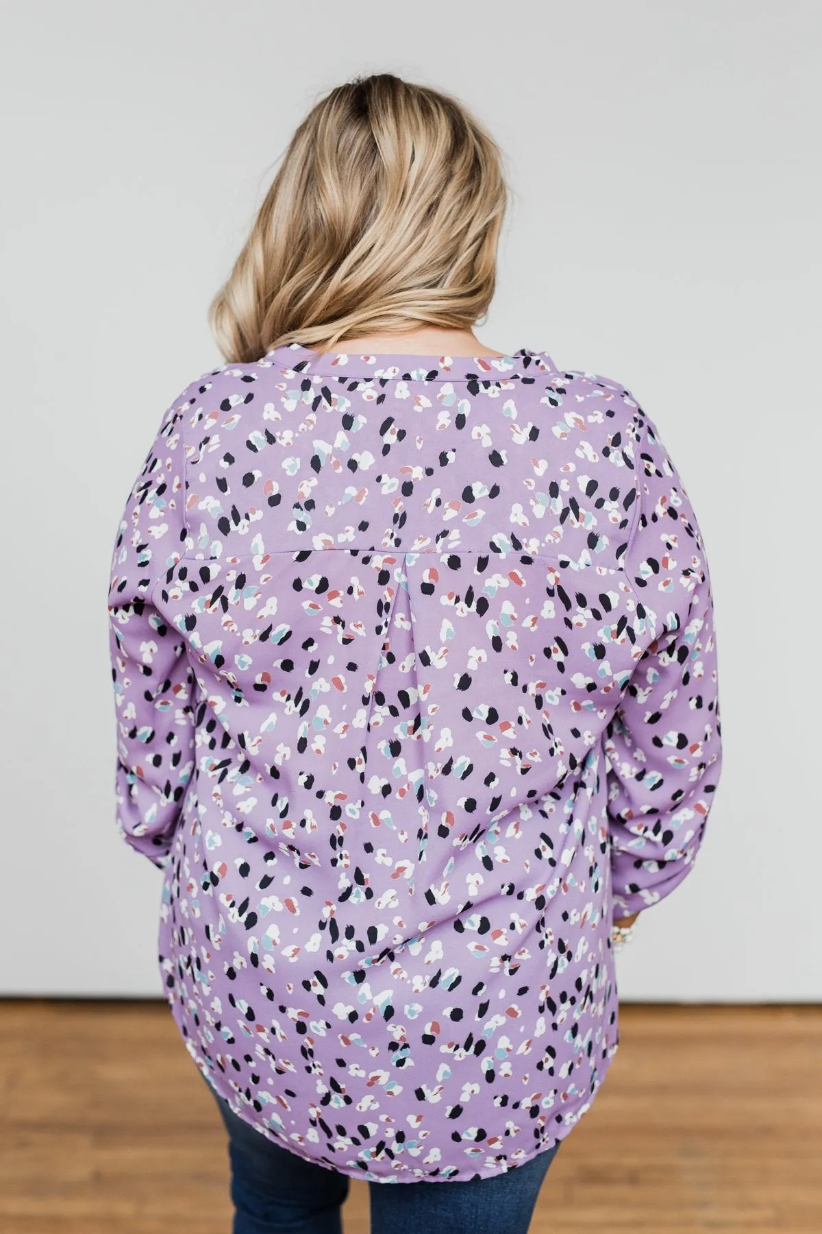 Calling Out To You Printed Blouse- Purple