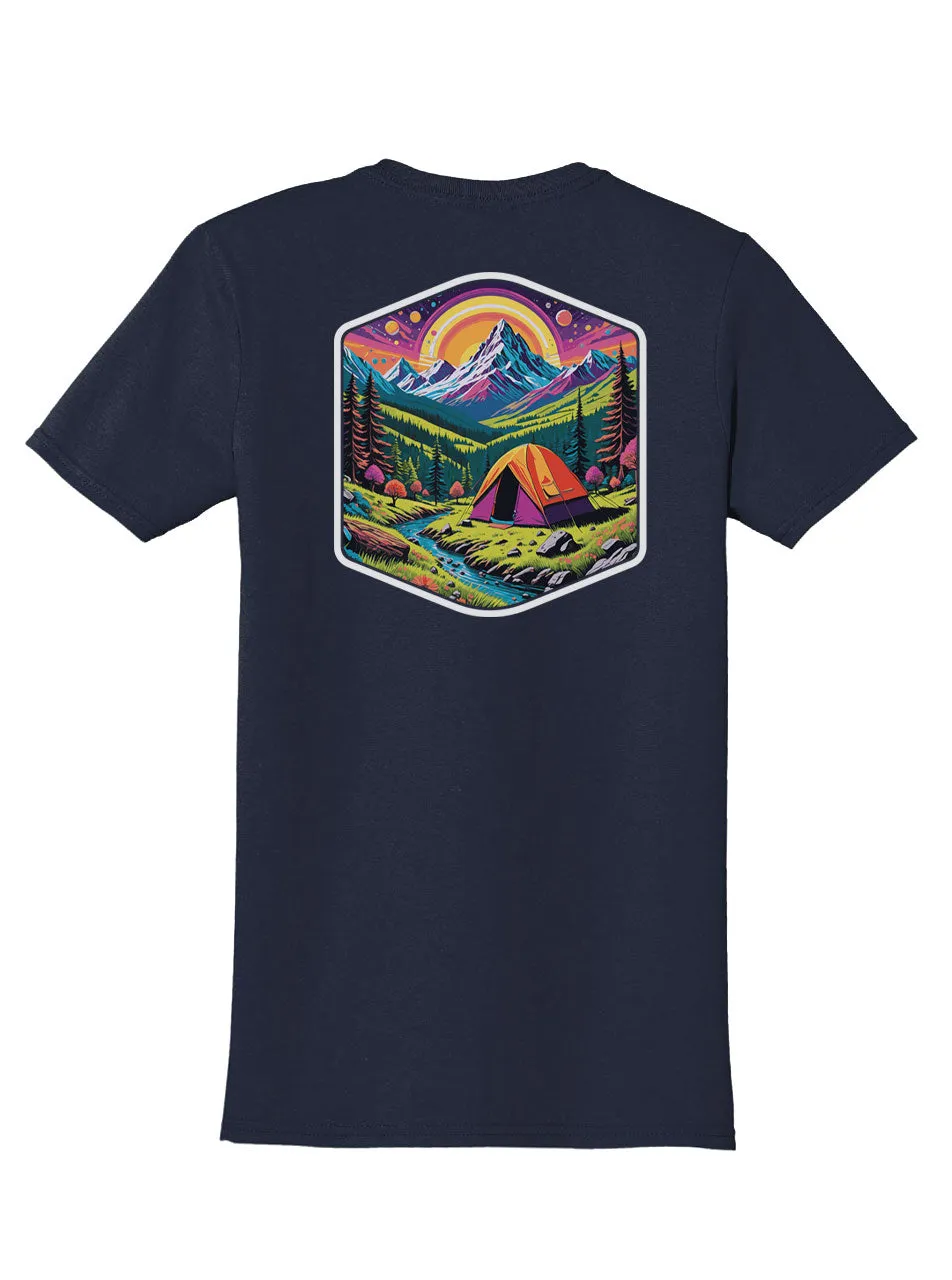 Camping Trip Back Print with Pocket Print T-Shirt