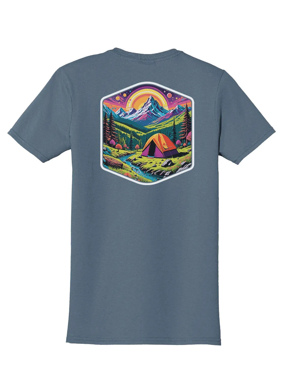 Camping Trip Back Print with Pocket Print T-Shirt