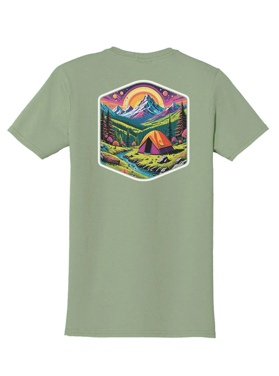 Camping Trip Back Print with Pocket Print T-Shirt