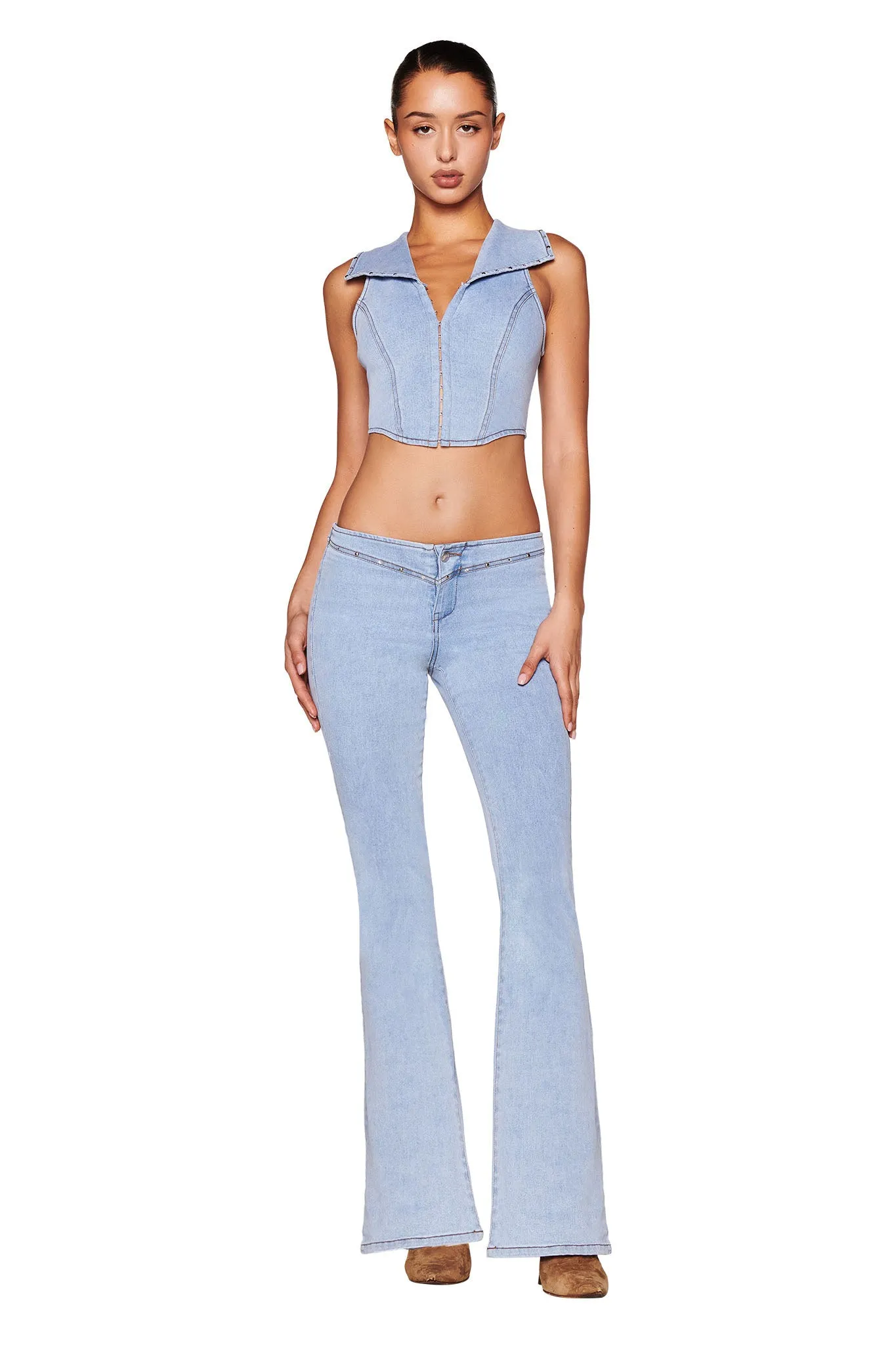 CARA TOP - BLUE : LIGHT WASH