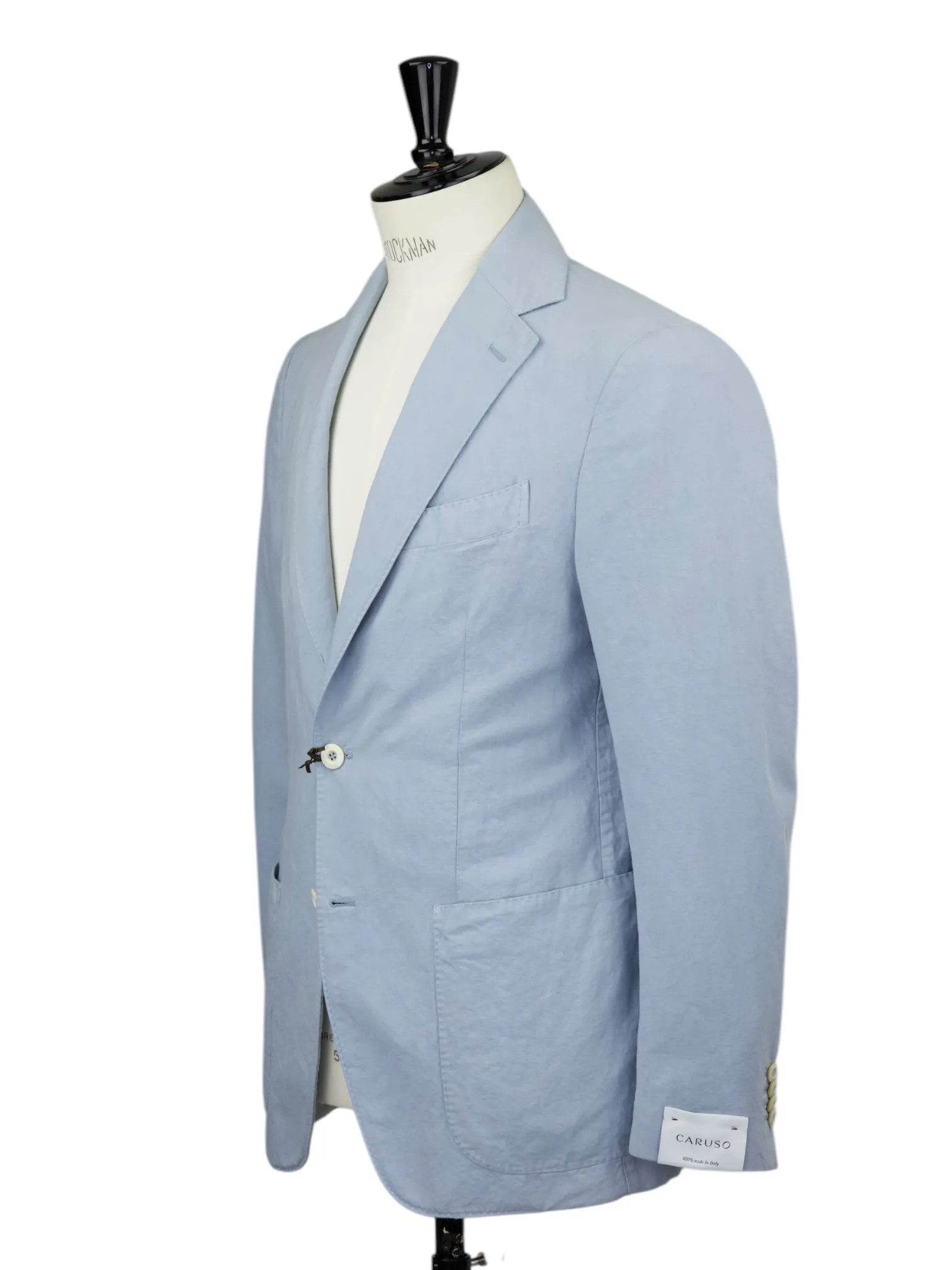 Caruso Light Blue Linen & Cotton Panarea Jacket