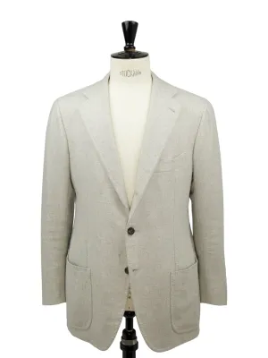 Cesare Attolini Light Grey Cashmere Micro-Structure Jacket