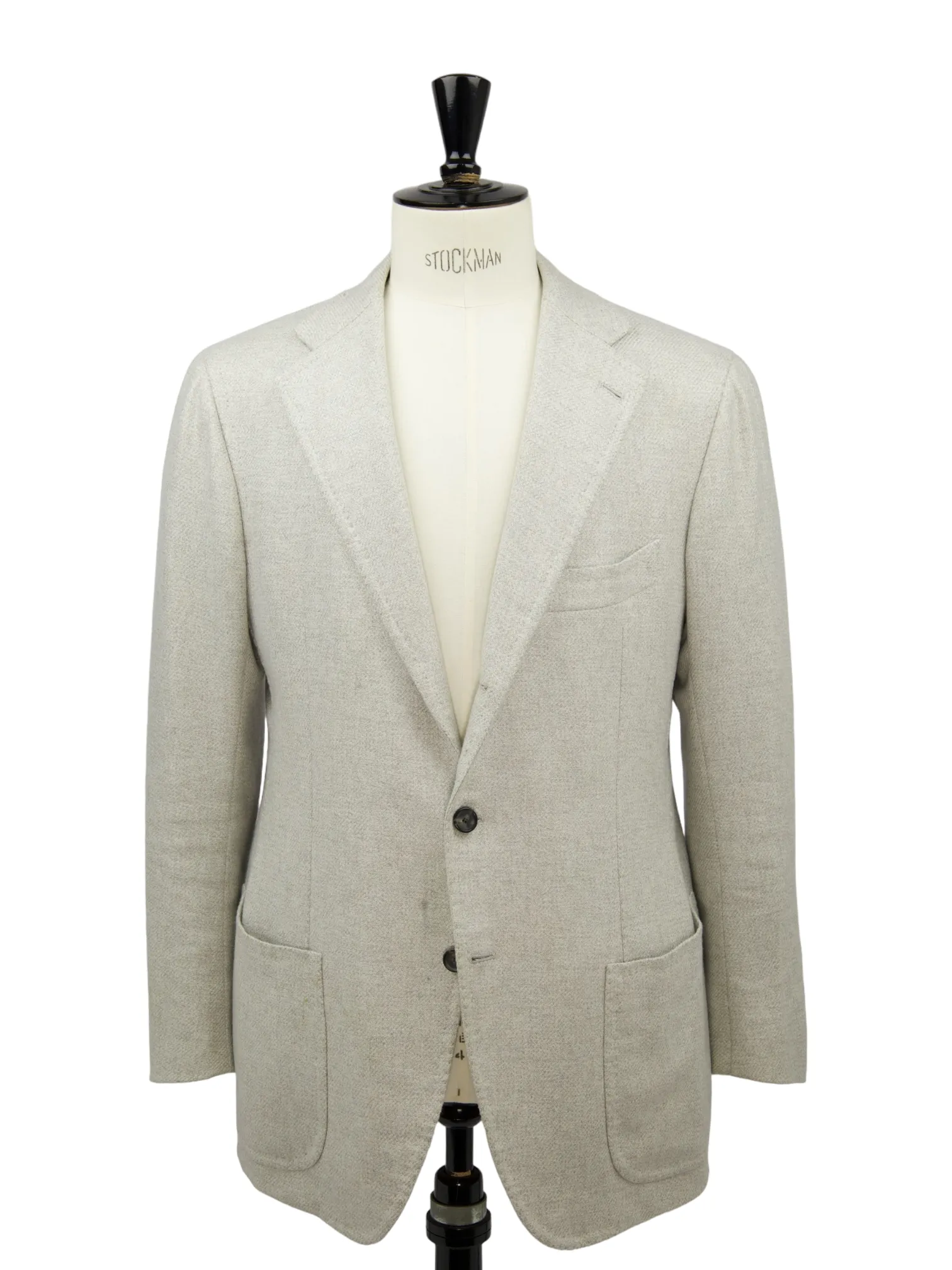 Cesare Attolini Light Grey Cashmere Micro-Structure Jacket