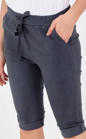 Charcoal Magic Cropped Capri Shorts