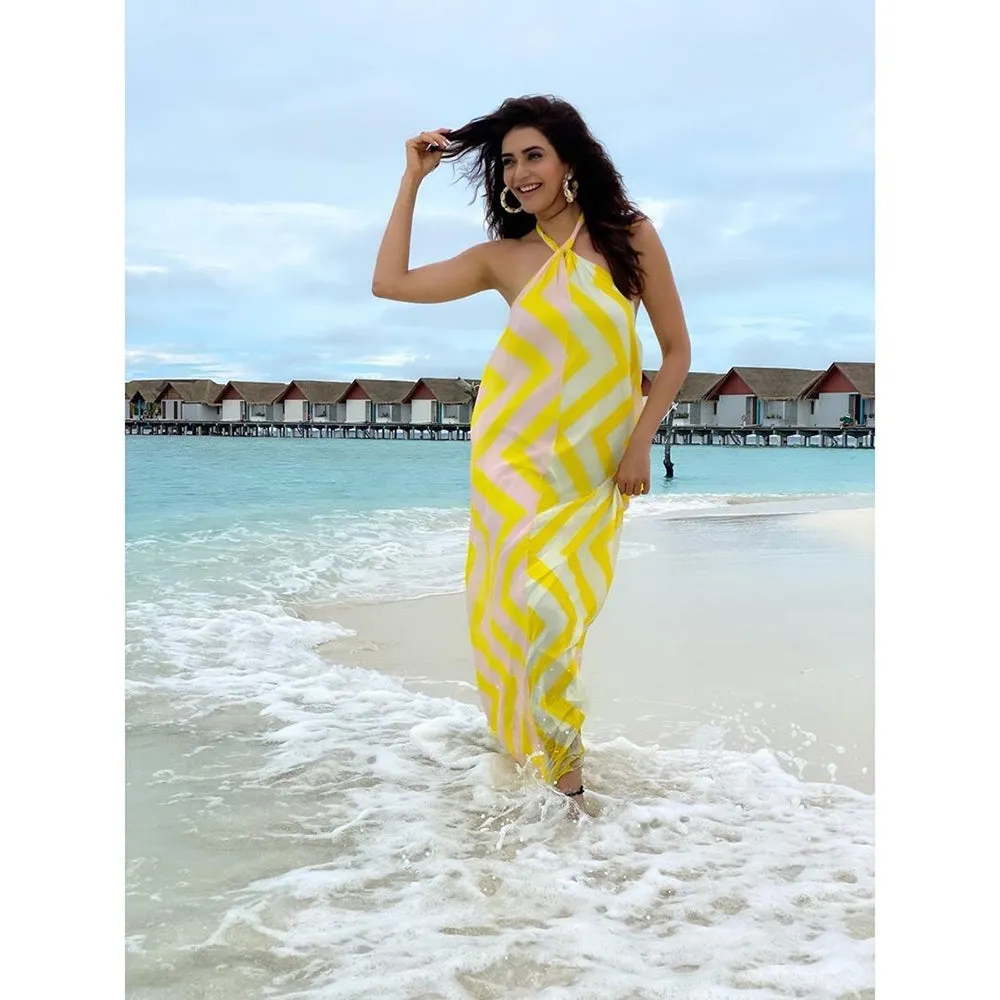Cheerful Halter Dress