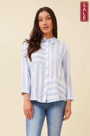 CKM Striped 3/4 sleeve shirt