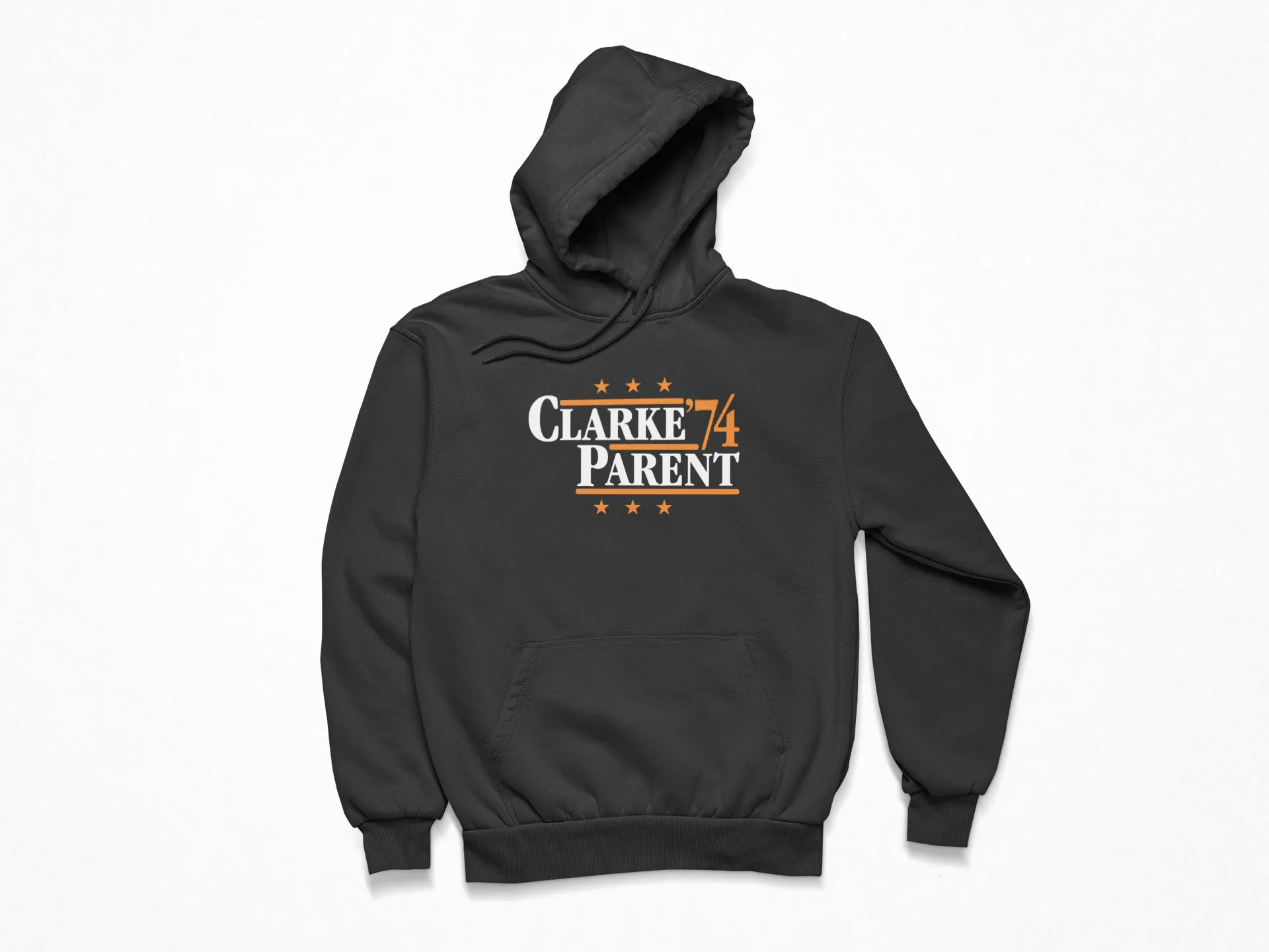 Clarke & Parent '74 Hoodie - Philadelphia Legends Political Campaign Parody - Hyper Than Hype Shirts
