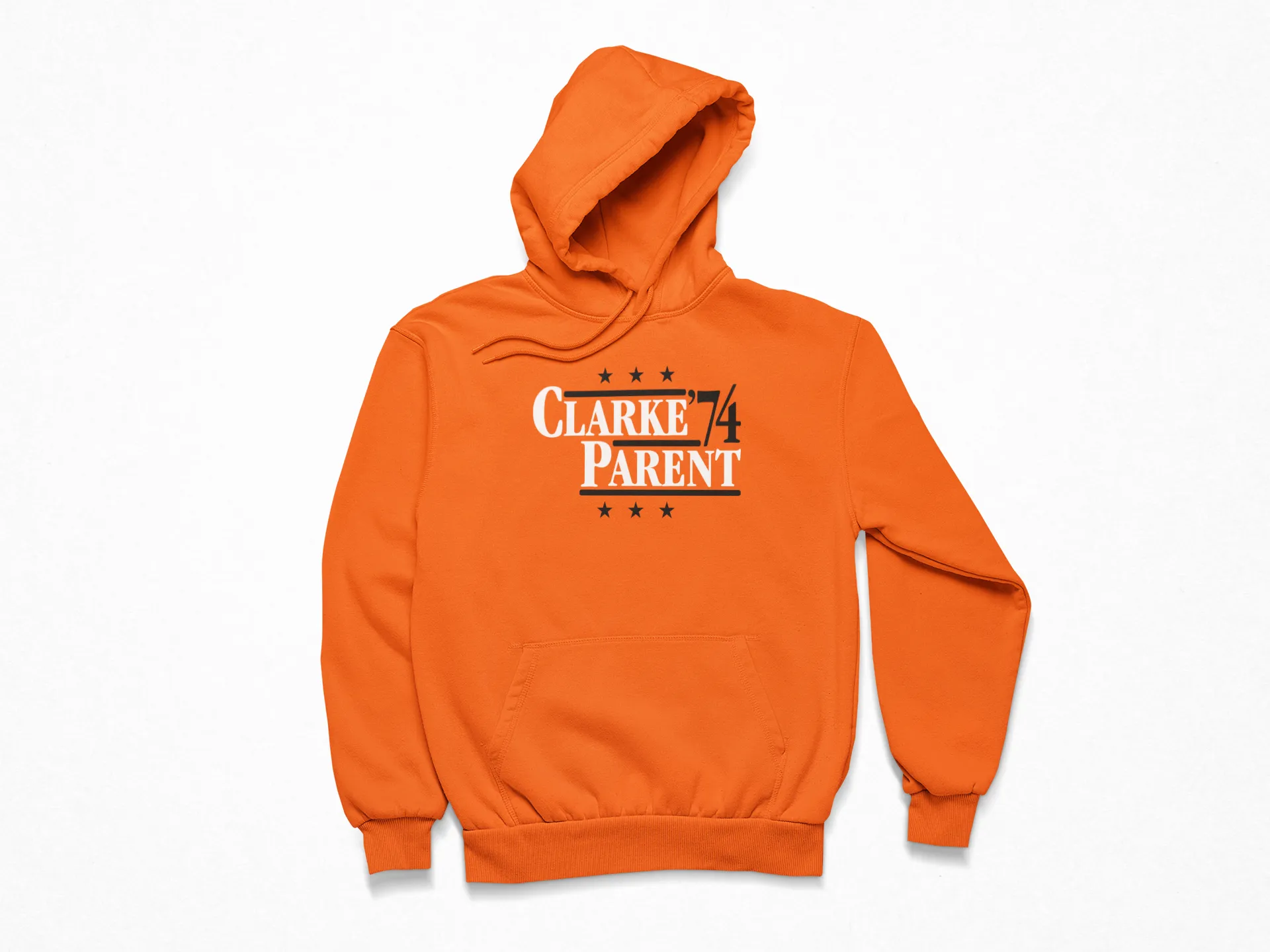 Clarke & Parent '74 Hoodie - Philadelphia Legends Political Campaign Parody - Hyper Than Hype Shirts