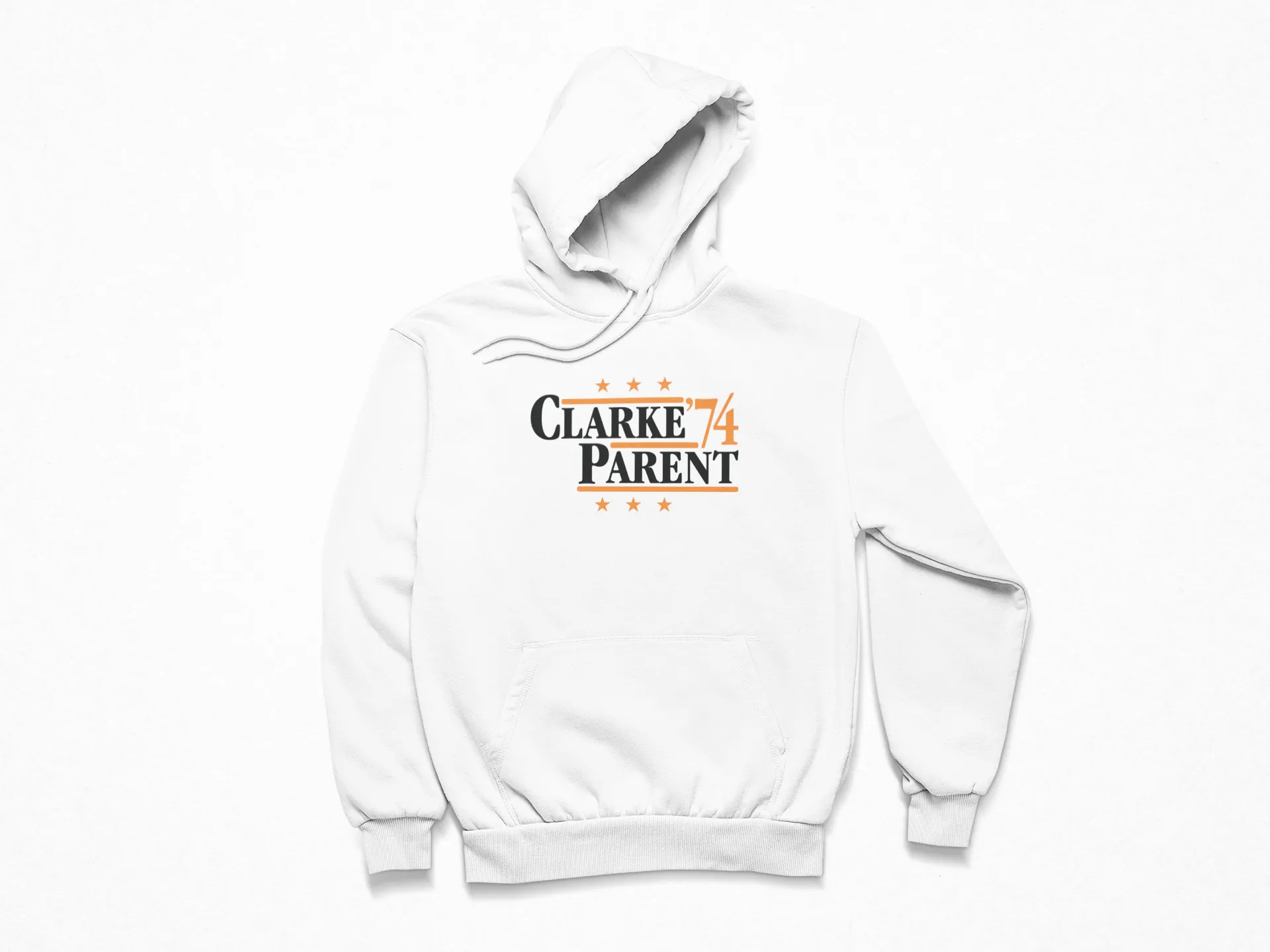 Clarke & Parent '74 Hoodie - Philadelphia Legends Political Campaign Parody - Hyper Than Hype Shirts