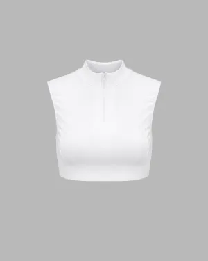 Cloudy Cropped Tank Zip Top