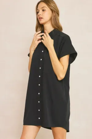 Collared Button Up Mini Dress