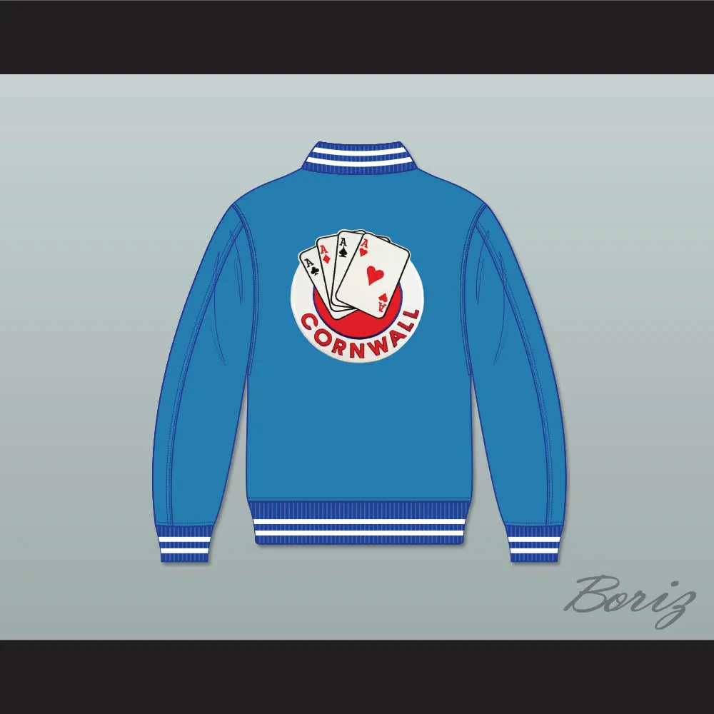 Cornwall Aces Light Blue Varsity Letterman Jacket-Style Sweatshirt