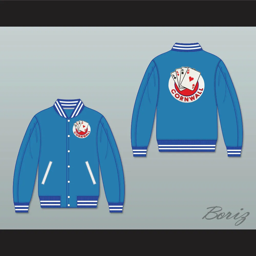Cornwall Aces Light Blue Varsity Letterman Jacket-Style Sweatshirt