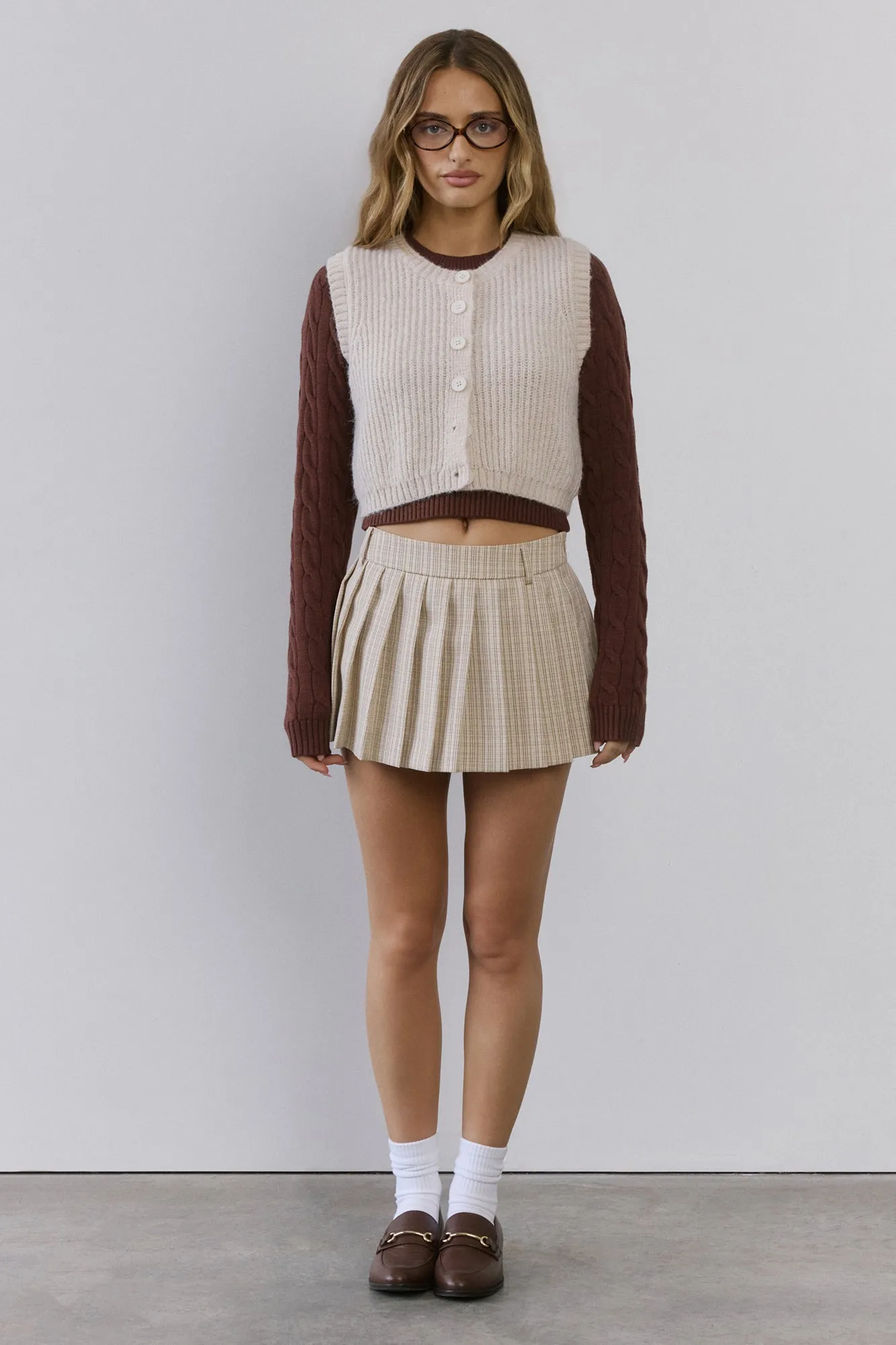 Cosy Cabin Knit Vest Ivory
