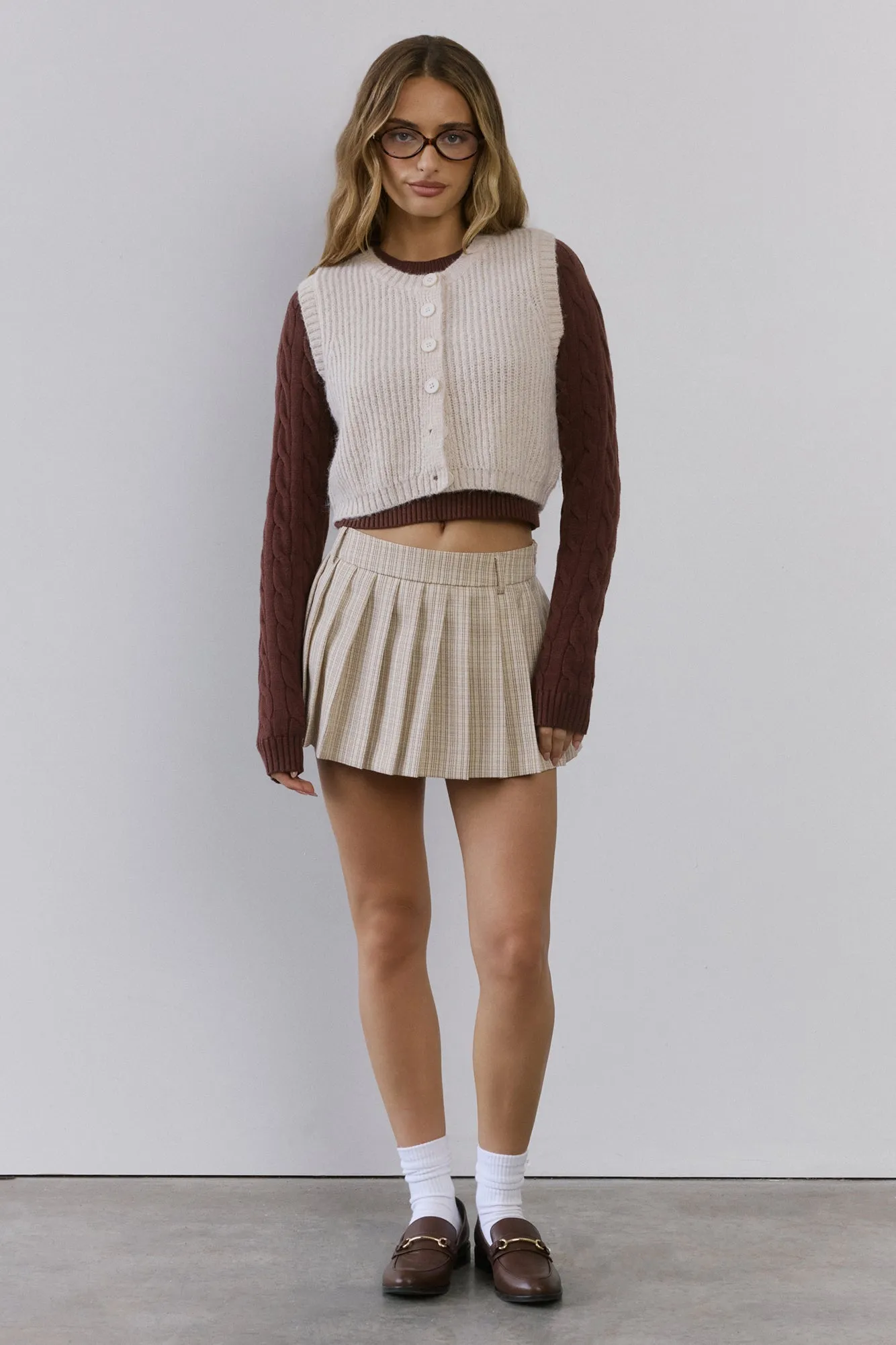 Cosy Cabin Knit Vest Ivory