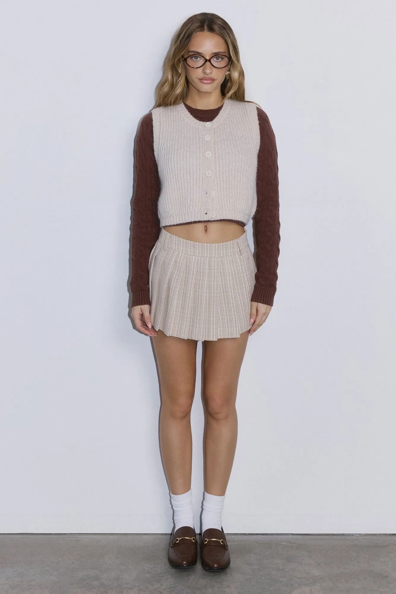 Cosy Cabin Knit Vest Ivory
