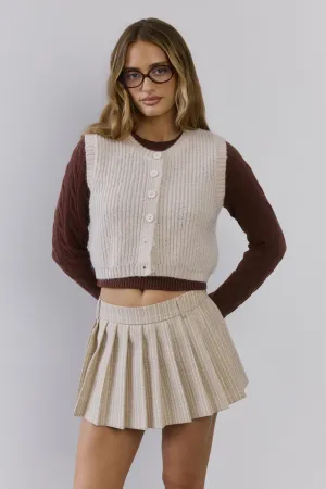 Cosy Cabin Knit Vest Ivory