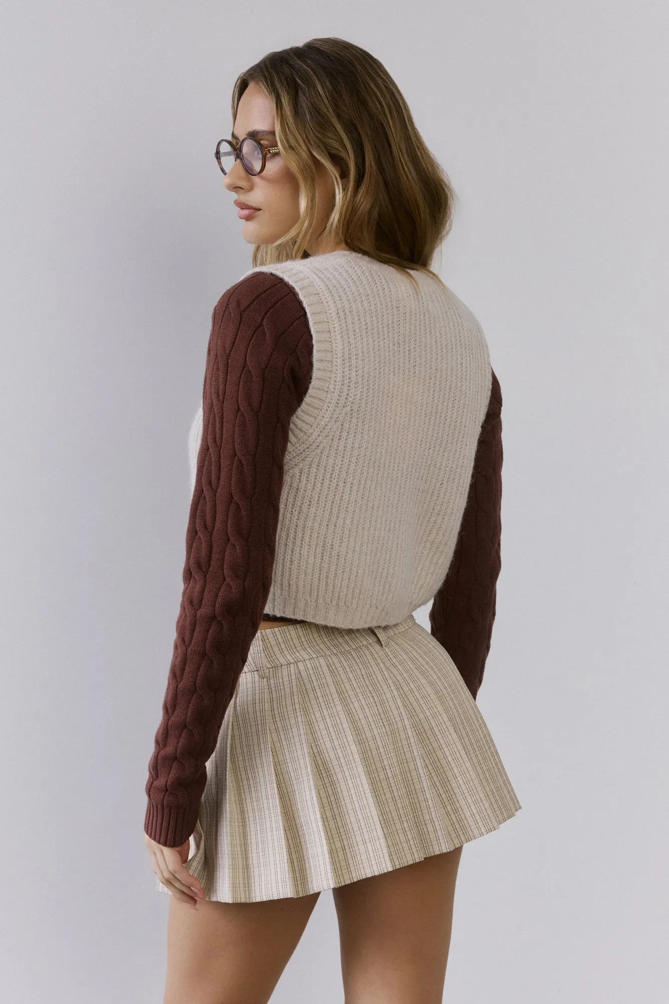 Cosy Cabin Knit Vest Ivory