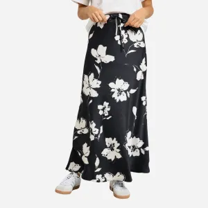 Critical Satin Skirt (Black Floral)