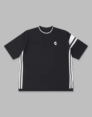 CRONOS 2LINE BACK LOGO OVERSIZE T-SHIRTS【BLACK】