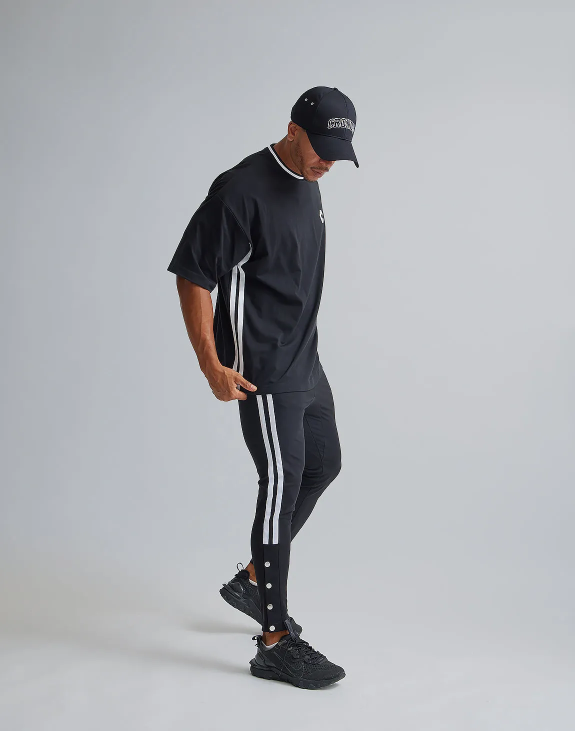 CRONOS 2LINE BACK LOGO OVERSIZE T-SHIRTS【BLACK】
