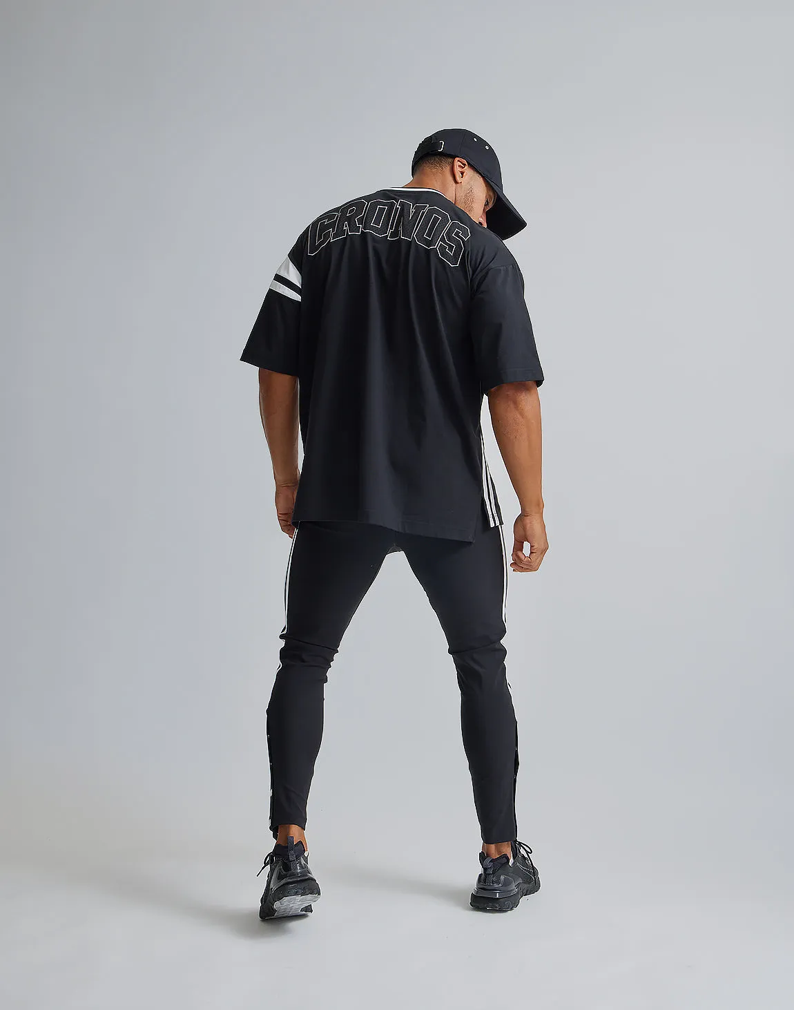 CRONOS 2LINE BACK LOGO OVERSIZE T-SHIRTS【BLACK】