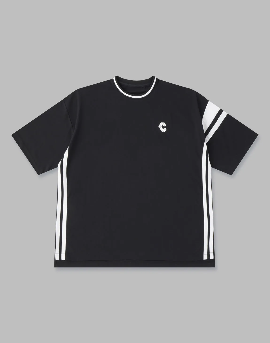 CRONOS 2LINE BACK LOGO OVERSIZE T-SHIRTS【BLACK】