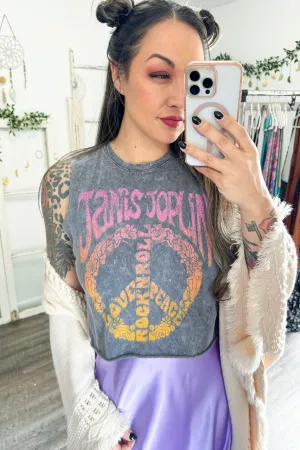 Cropped Sleeveless Janis Joplin top