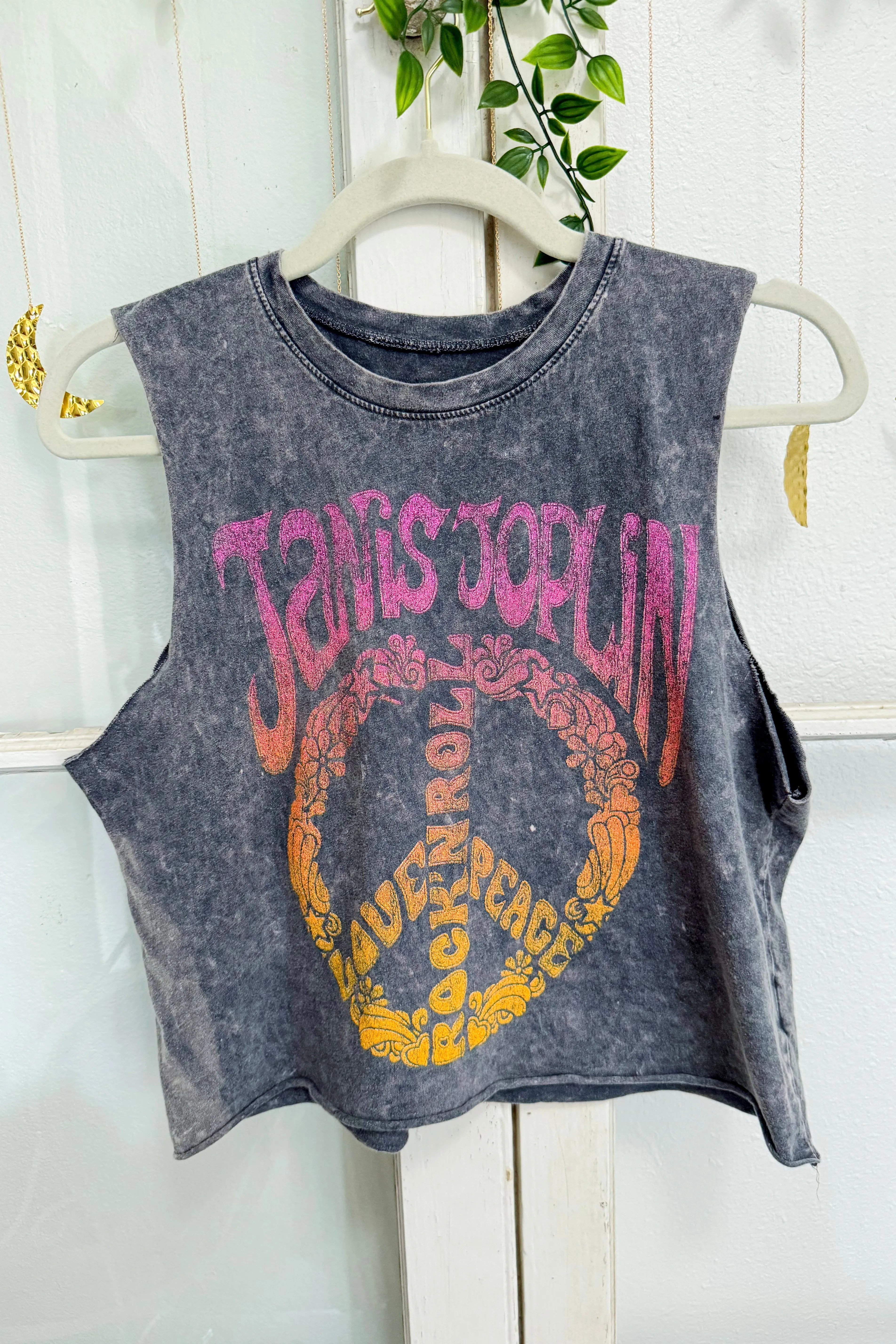 Cropped Sleeveless Janis Joplin top