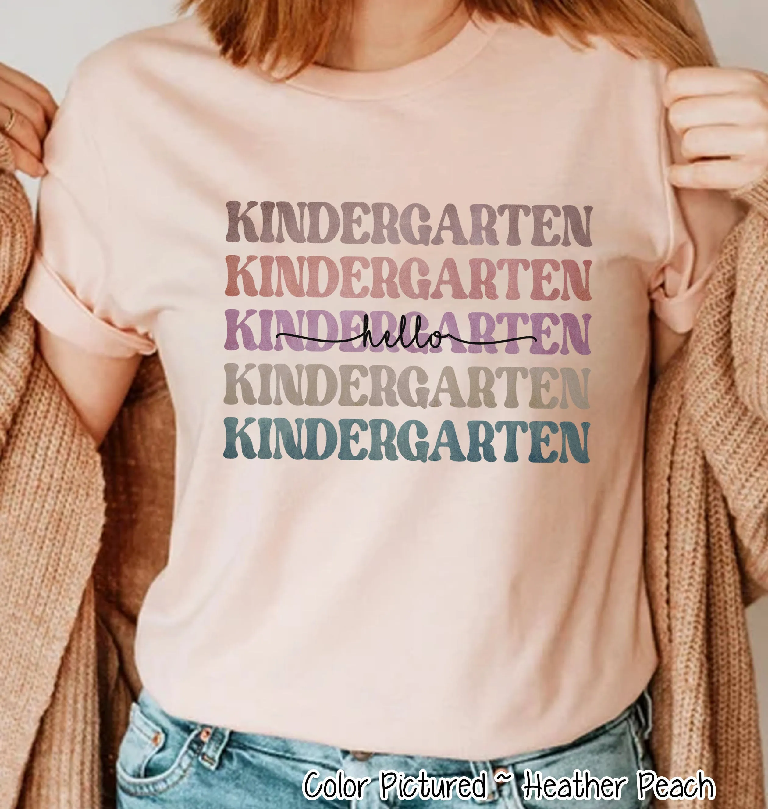 Custom Retro Mirror Hello Grade Student & Teacher Tee