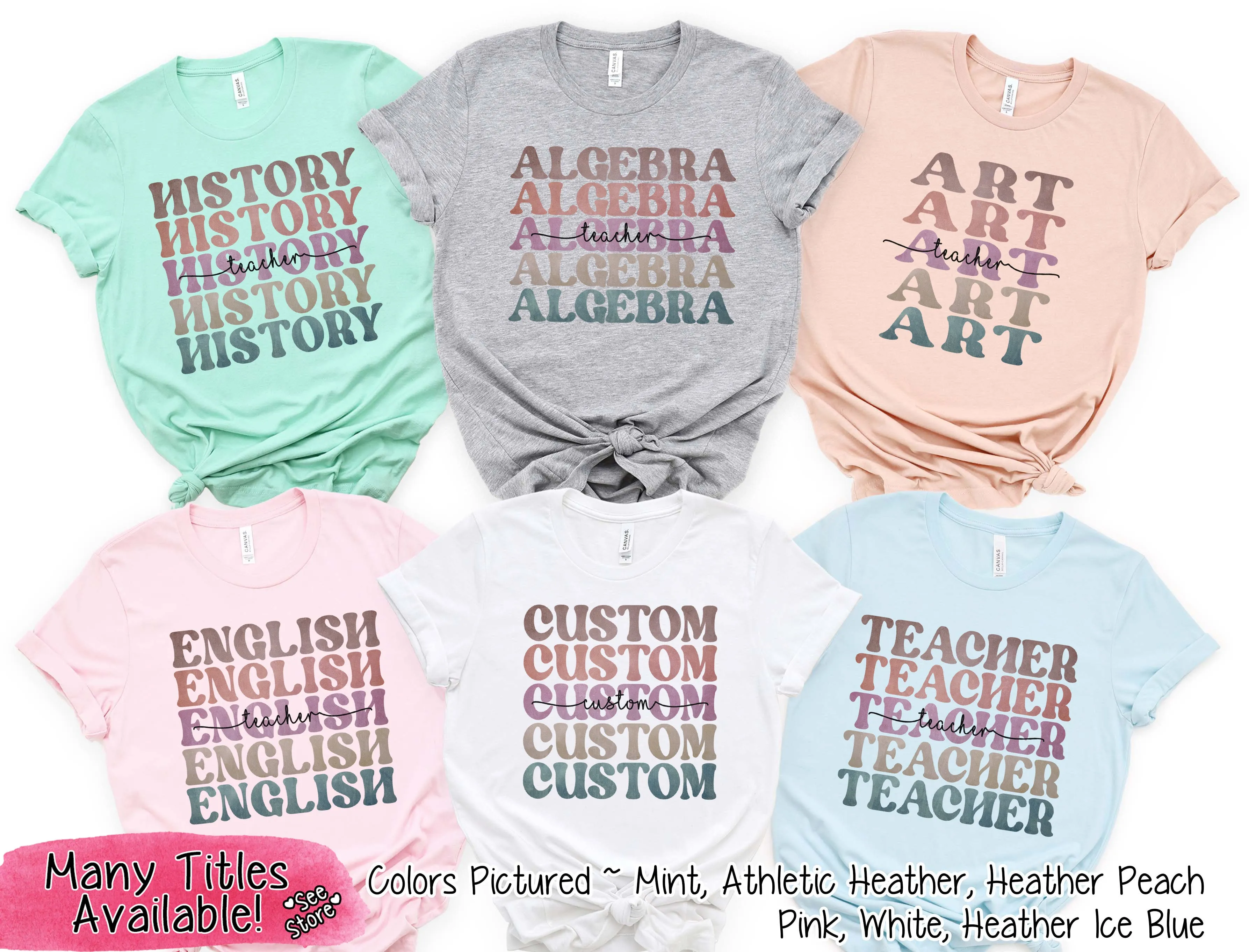 Custom Retro Mirror School Teacher Subject Tee