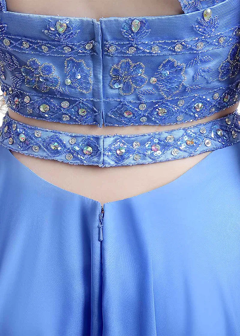 Cut-out Two-piece Evening Dress