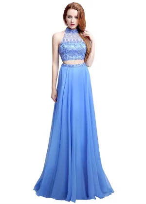 Cut-out Two-piece Evening Dress