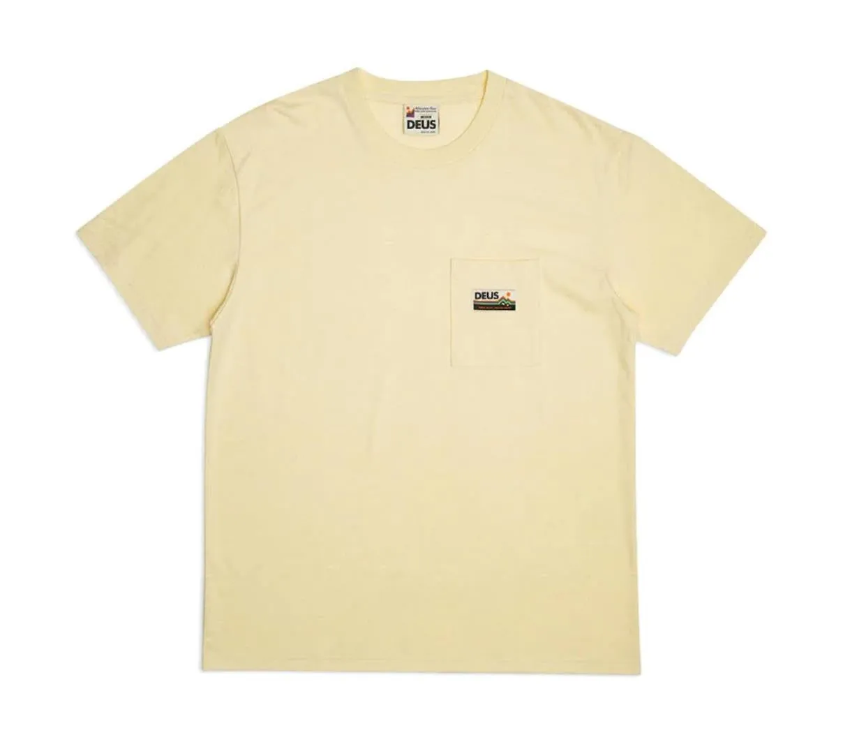 Deus ex Machina Mens Cream Short Sleeve Pocket T-Shirt Size 2XL (New)