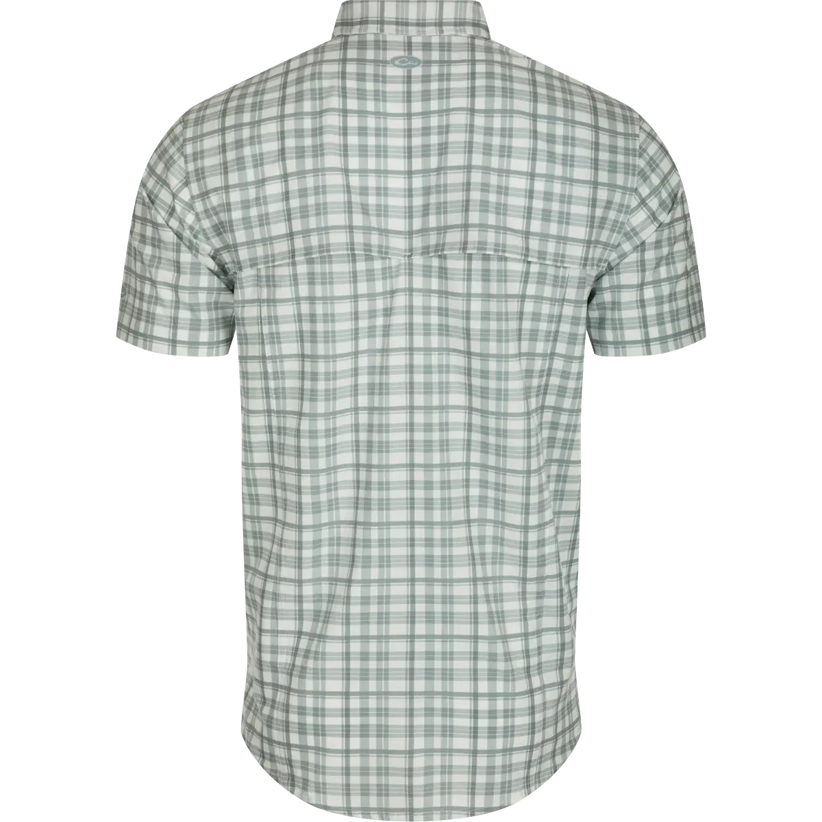 DRAKE HUNTER CREEK WINDOW PANE PLAID SHIRT S/S - MONUMENT GREY
